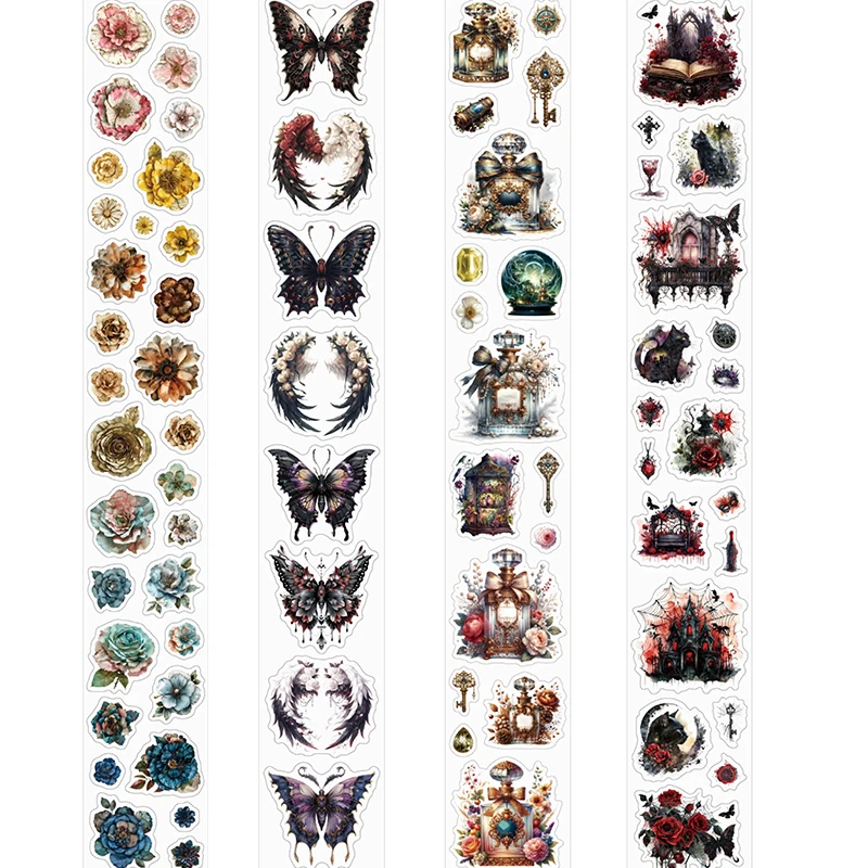 

Бумага, наклейка с бабочкой и цветком замка, чехол для телефона для скрапбукинга, дневник, декоративный материал, подарочная упаковка, уплотнительные наклейки