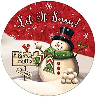 Let t Snow Snowmn Wreth Sgn for Chrstms Wreths nd Wnter - Выберите твой размер Sze Crcle