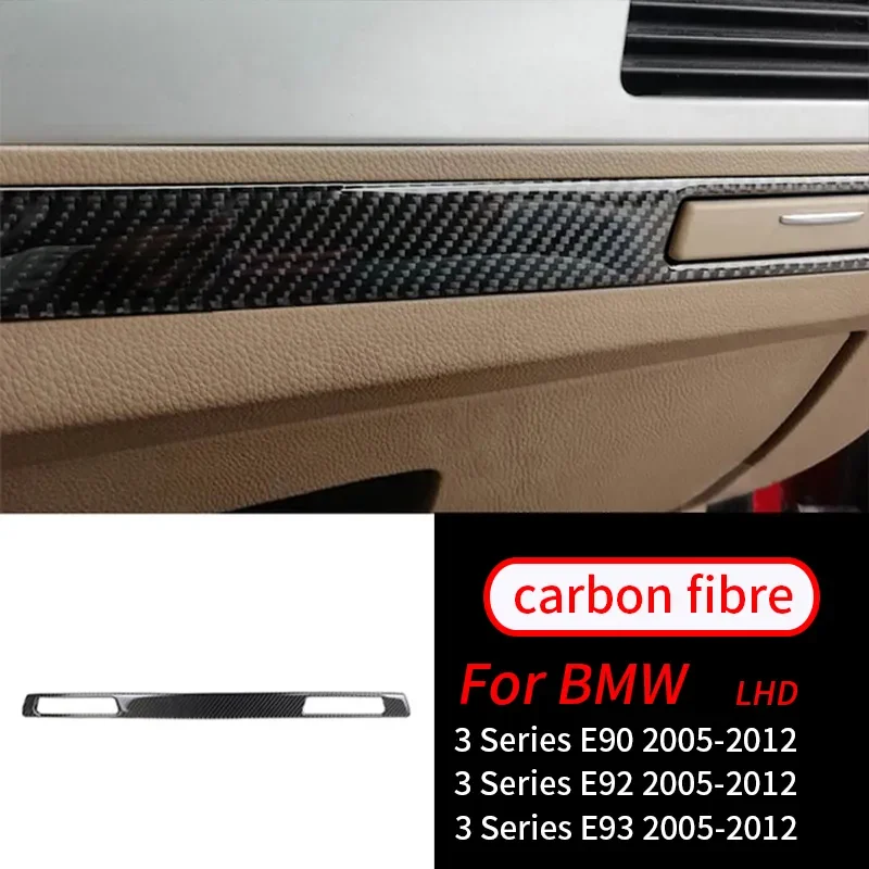 

For BMW E90 E92 E93 3 Series 2005-2012 Real Carbon Fiber Auto Center Control Co-pilot Water Cup Holder Panel Cover Sticker Trim