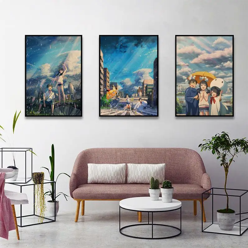 

Weathering With You Classic Vintage Posters Kraft Paper Sticker DIY Room Bar Cafe Room Wall Decor