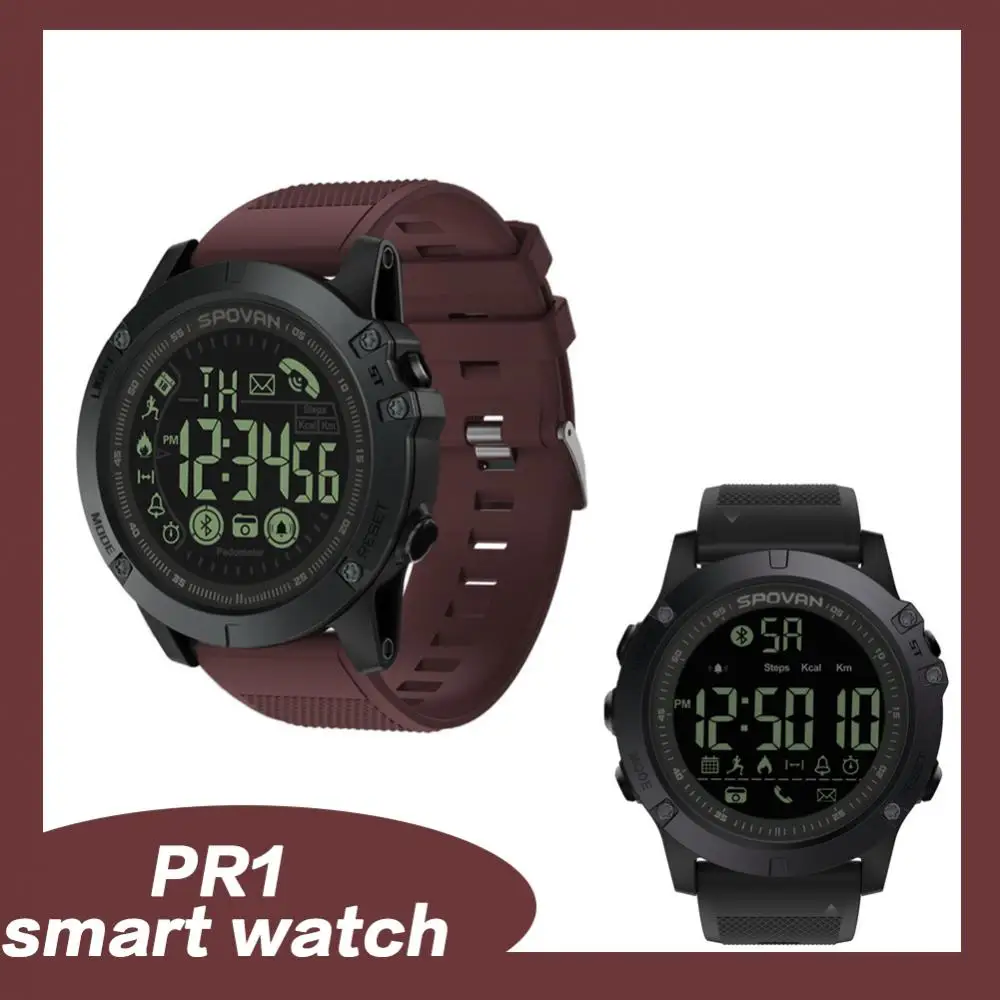 

SPOVAN PR1 Bluetooth Men's Sports Digital Watch 1.24 Inch LCD Outdoor Sports Fitness Tracker Smart Watch Men's Special Watch