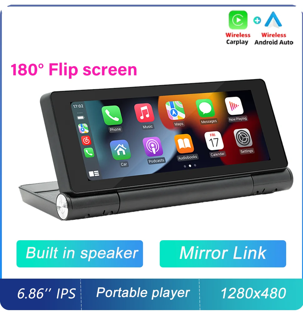 

Автомобильный MP5-плеер BQCC С Функцией MirrorLink, Складной, 6,86 Дюйма, На Базе Android, С Поддержкой Bluetooth/FM/TF/USB