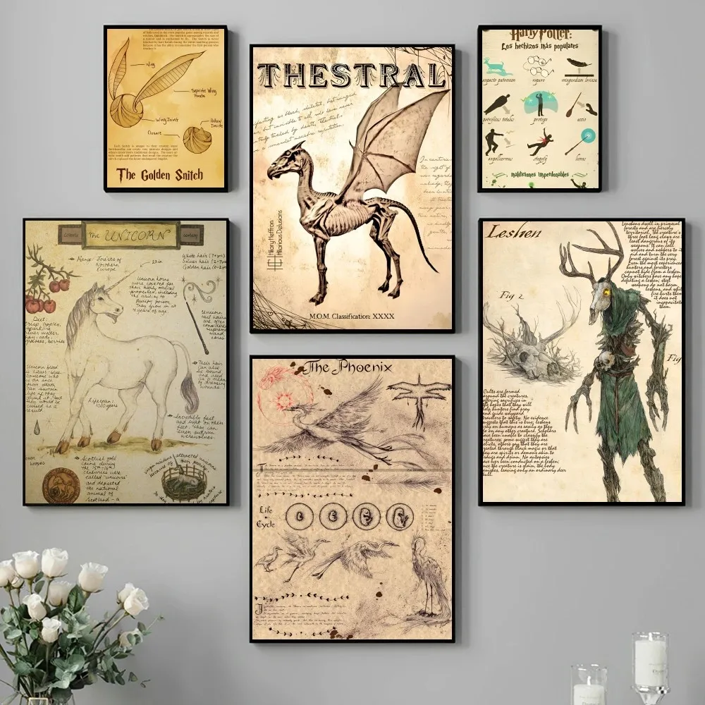 Гарри Поттер Волшебные существа Дракон Плакат Художественный современный стиль