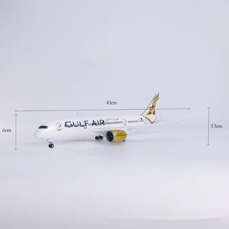 2024 New 1/130 Scale Gulf Air B787 Airline Airplane Diecast Resin Model Dreamliner Aircraft Plane Collection Decoration Gifts