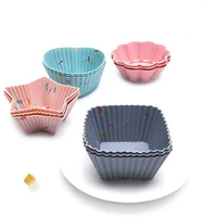reusable silicone cupcake mold muffin cake baking molds candy diy bakeware cups for maker baking pan diy mould dessert tools