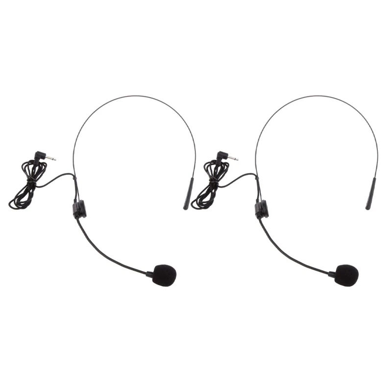 

2X Back Electret Unidirectional Headband Microphone with Plug with Flexion Jack