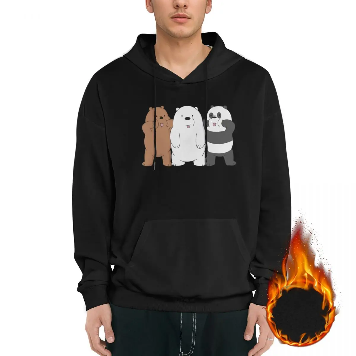 Мужская Флисовая Толстовка с капюшоном длинным рукавом