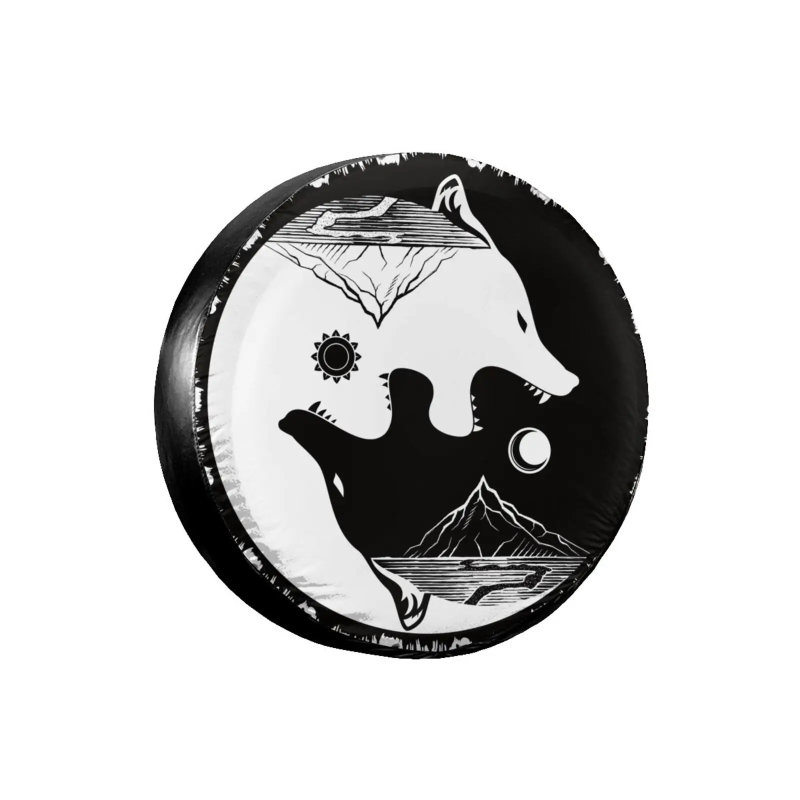 

Foruidea 3D Printed Wolf Spare Tire Cover Waterproof Dust-Proof UV Sun Wheel Tire Cover Fit for Jeep,Trailer,