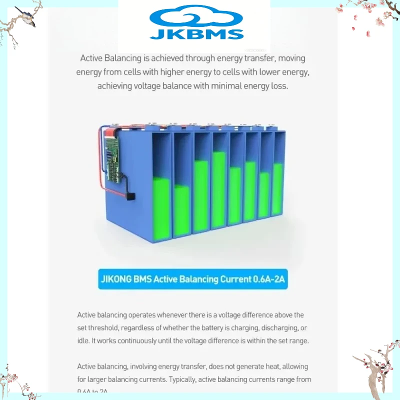 Фото JKBMS 100A 120A 150A 200A Li-Ion LiFePo4 LTO 8S 17S 20S 24S Аккумуляторы 24В 36В 48В 60В JIKONG Smart BMS с активной балансировкой 0.6А 1А 2А №5