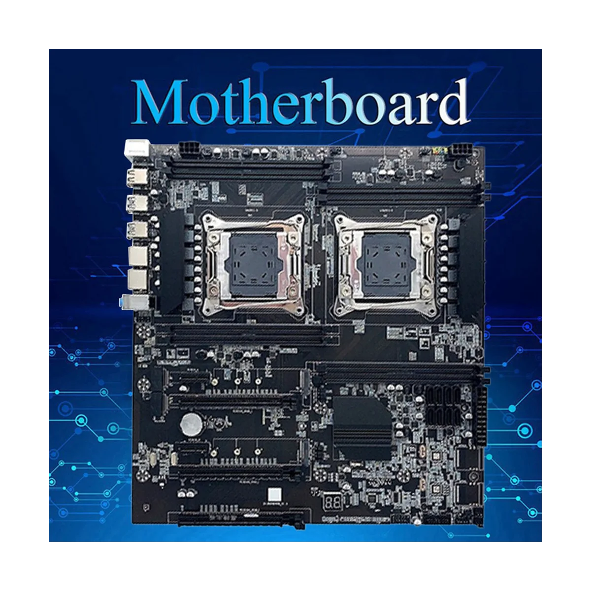 

X99 Dual CPU Motherboard+2XE5 2630 V3 CPU+SATA Cable+Thermal Pad LGA 2011 PCI-E16X 8XDDR4 Slot for ALEO Mining