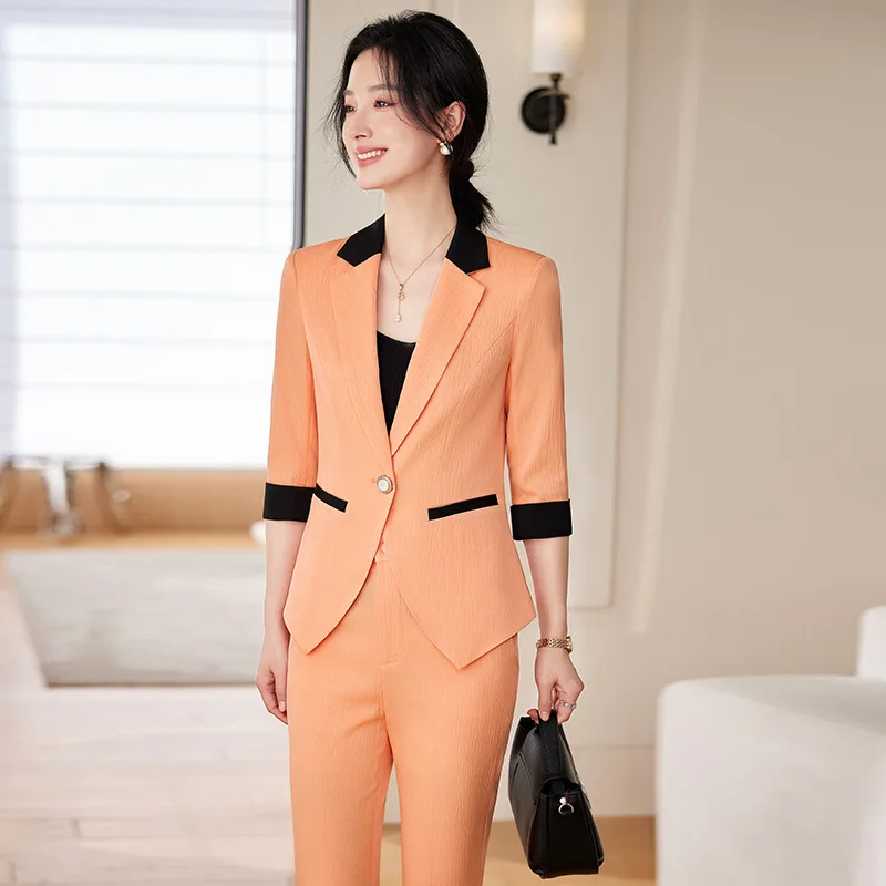 Модные стили Формальные профессиональные женские деловые костюмы с короткими