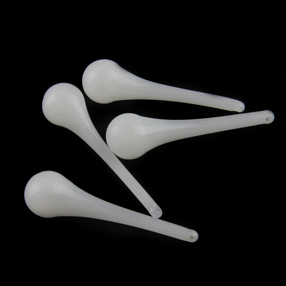 

Opaque White 100pcs 16*60mm Crystal Chandelier Hanging Drop Raindrop Pendants For Glass Curtain Lamp Candlestick Adornment