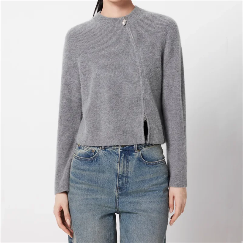 Кардиган для женщин новинка эластичный вязаный облегающий Топ с длинным рукавом