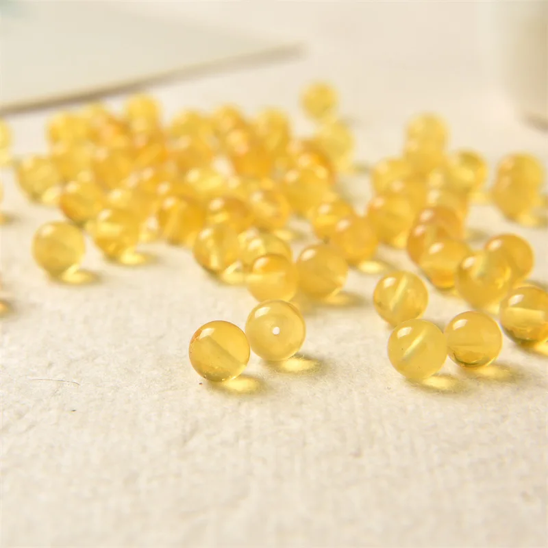

4mm/5mm 100% Natural Baltic Golden Amber Round Beads For Jewelry Making Diy String Bracelet Beaded Necklace Charms Accessories