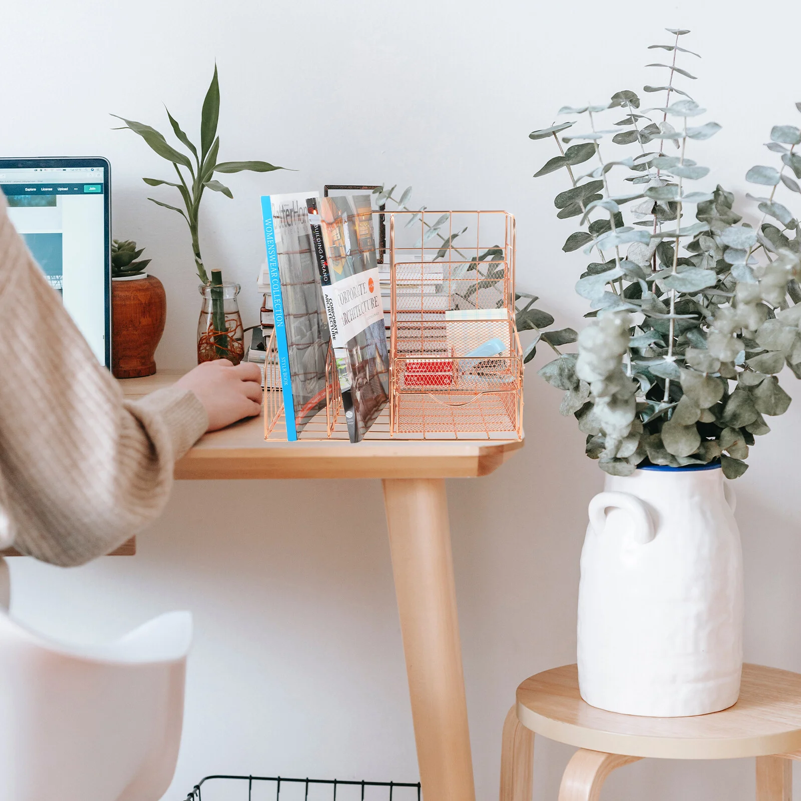 

Органайзер для офисного хранения, металлический органайзер для файлов, Настольная полка, сетчатые черные папки, держатель для документов, кованый железный журнал