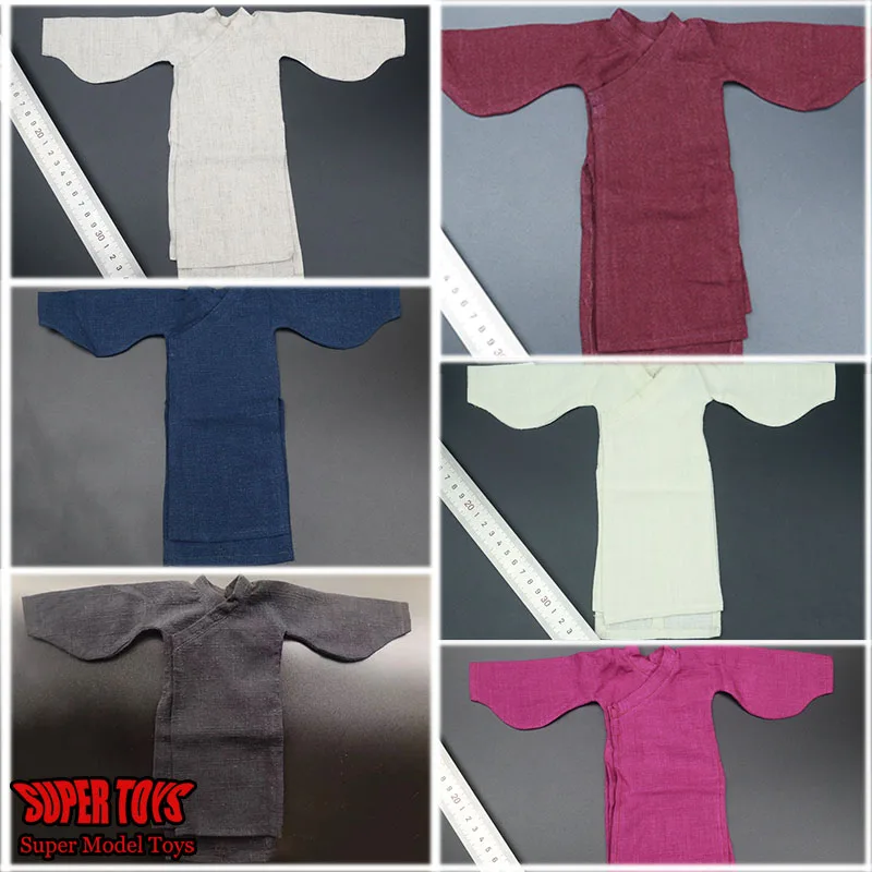 

7 Colors 1/6 Scale Three Kingdoms Ancient Soldier Long Gown Bottoming Robe Coat Clothes Fits 12 Inches Action Figure Body Model