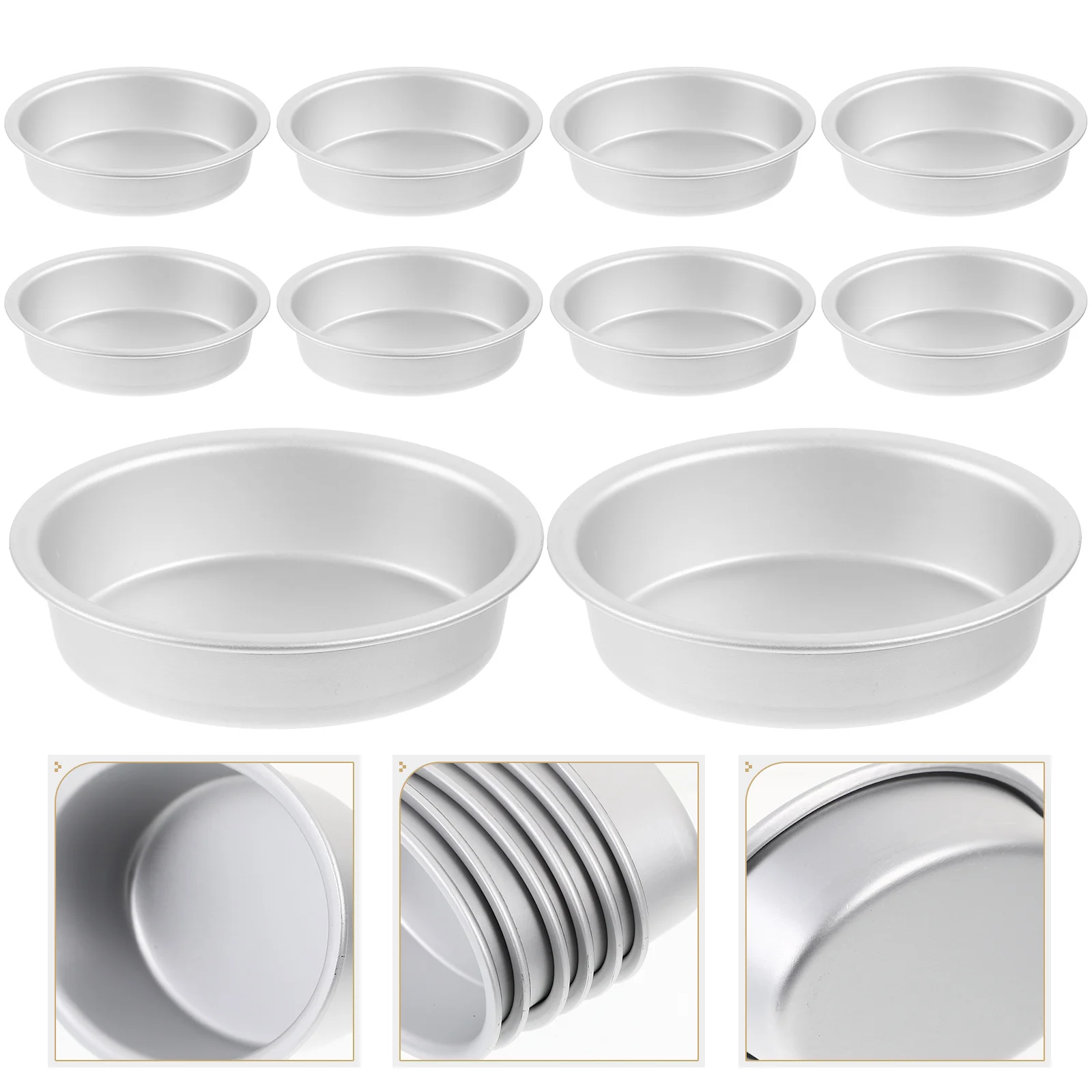 

10 Pcs Oval Mold Mini Cake Moulds Pan Small Baking Pans Nonstick Stainless Steel