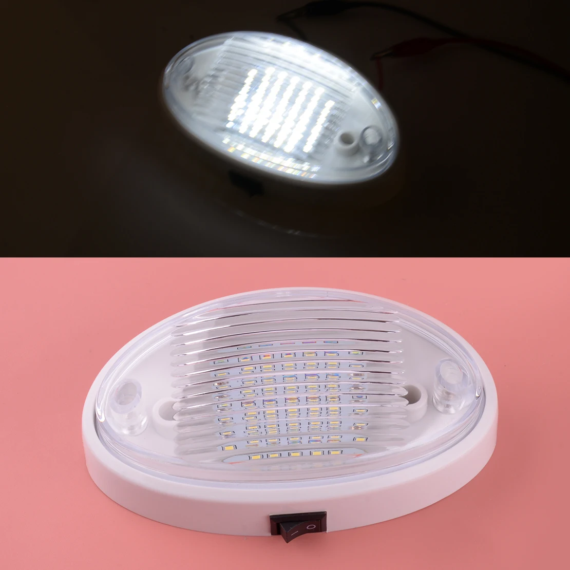 

Universal Oval Ceiling Dome Light LED Lamp On-Off Switch 12V for RV Camper Motorhome Caravan Awning