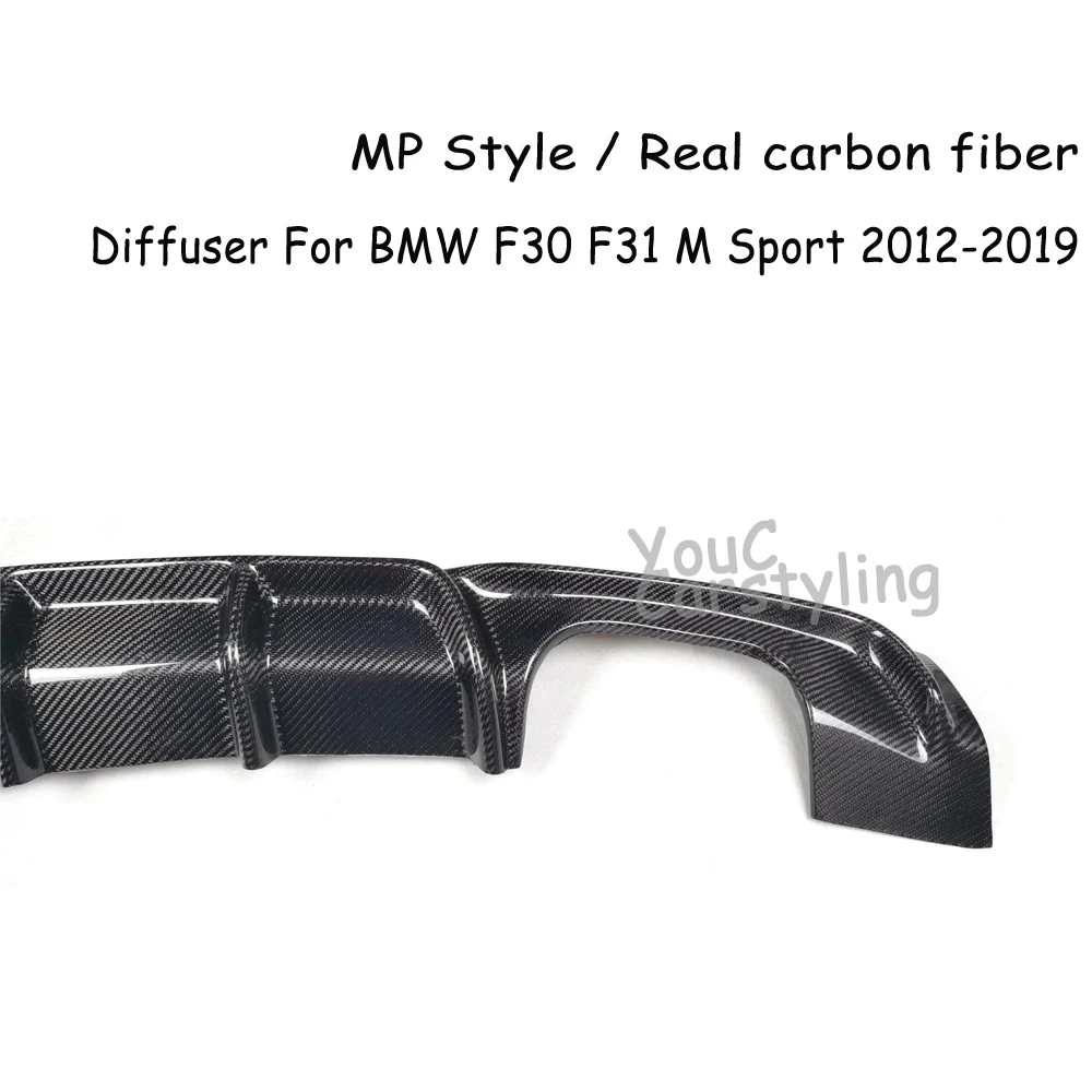 Фото Диффузор заднего бампера MP Style из карбона/пластика ABS для BMW 3 серии F30 2012-2019 320i 328i 330i 335i Sports M Package №3