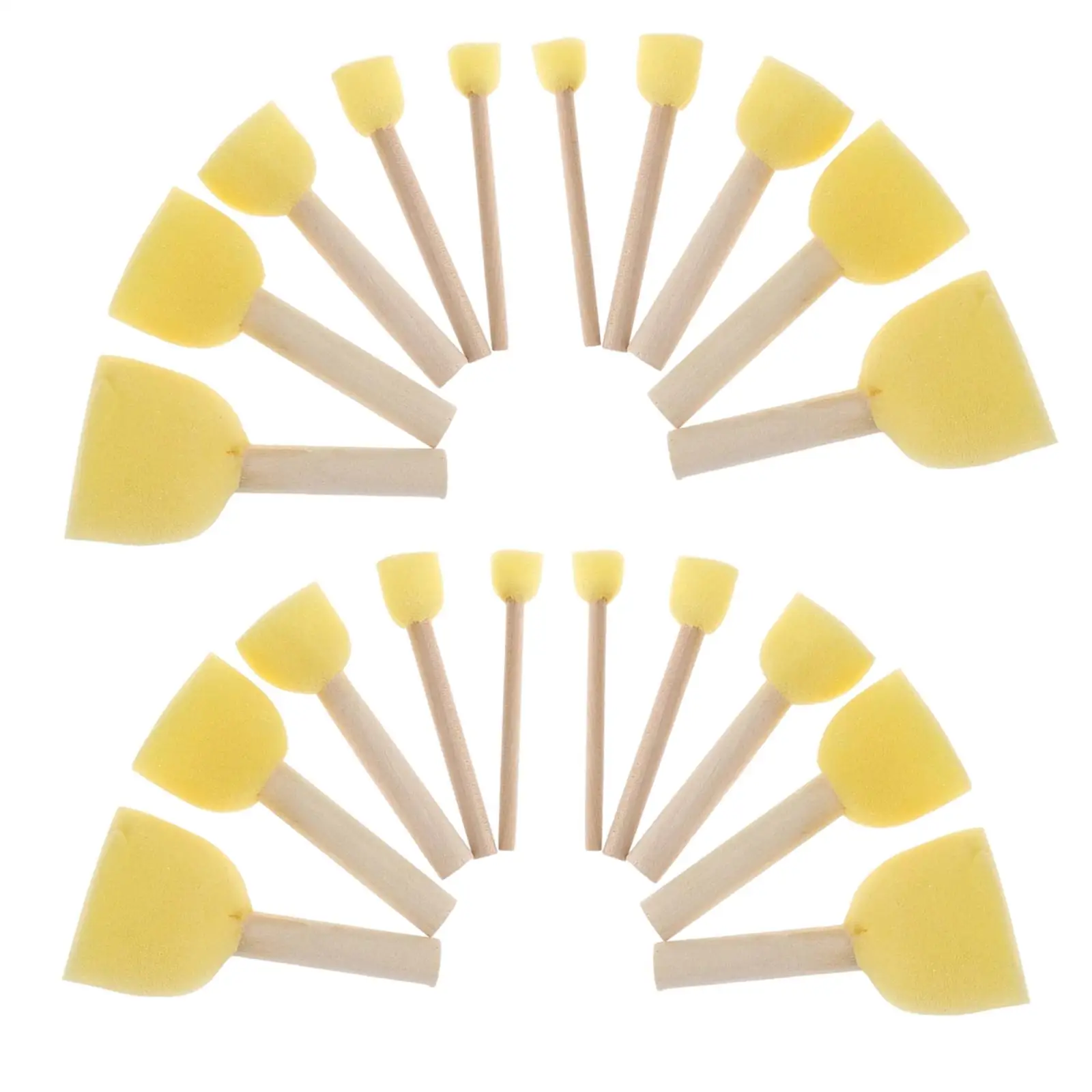 

20x Paint Brushes Early Learning Drawing Round Painting Sponges Set for Kids