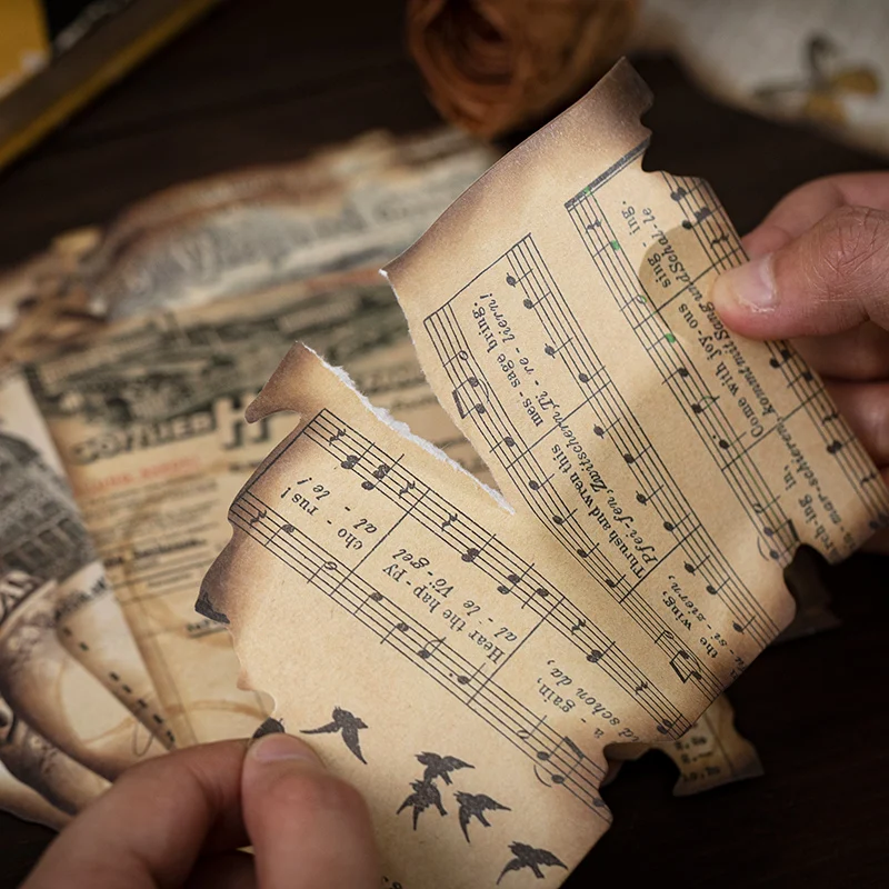 

30pcs Burned Edge Letter Craft Paper Junk Journal Planner Scrapbooking Paper Vintage Plant Ticket Map Craft Material