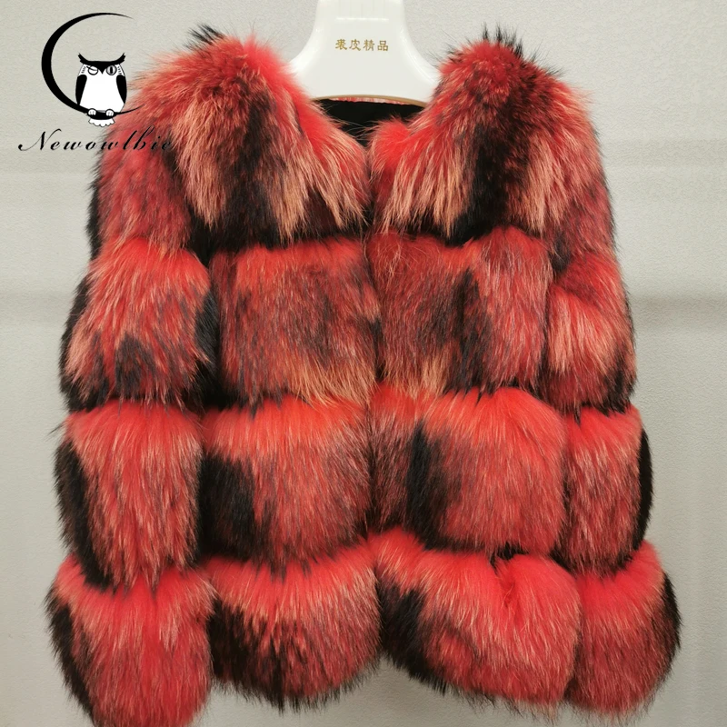 100% real fox fur luxury women's fluffy real fur lady clothing thickened warm winter fur jacket size can be customized