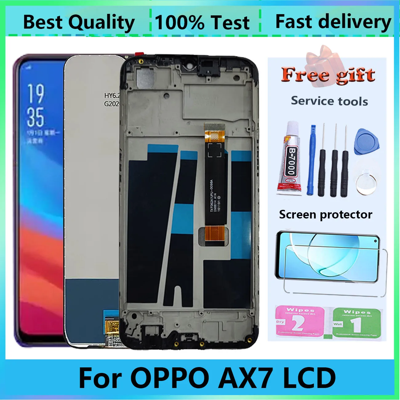 Для оригинального ЖК-дисплея OPPO AX7 CPH1901 1903 1905 PBFM00 PBFT00 с рамкой