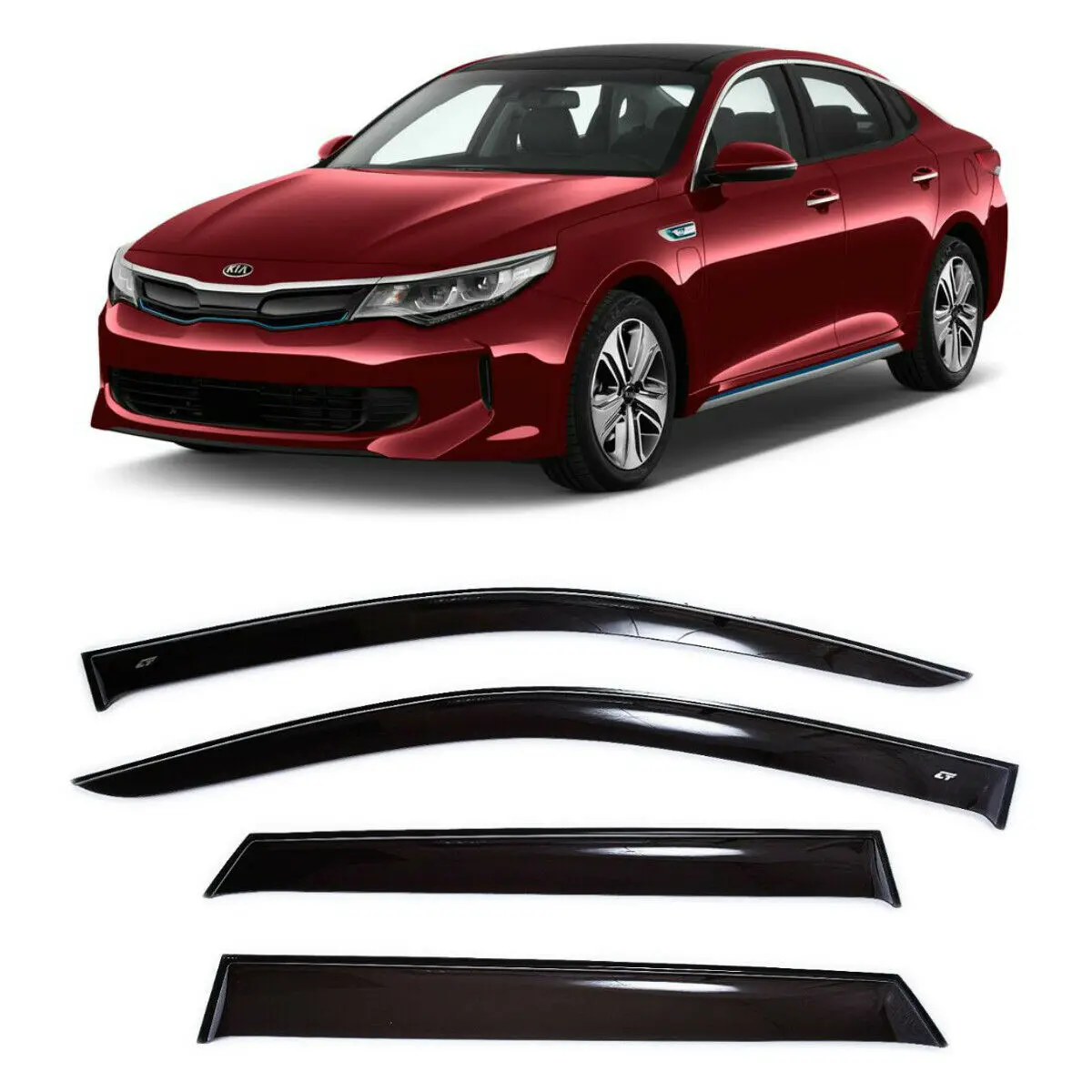 Дефлекторы окон Cobra Tuning K14815 на авто Kia Optima 4 IV Sd Sedan 2015- н.в. шт./комп. ветровики от