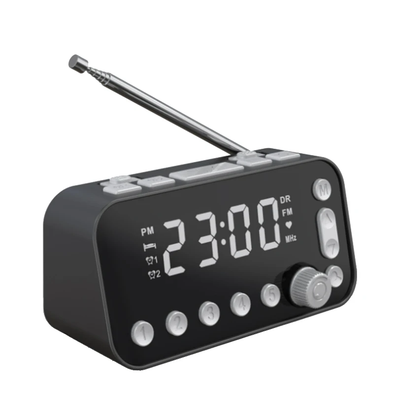 

Digital Alarm Clock DAB FM Alarm Clock Radio, Dual USB Charging Port LCD Display Backlight Adjustable Alarm