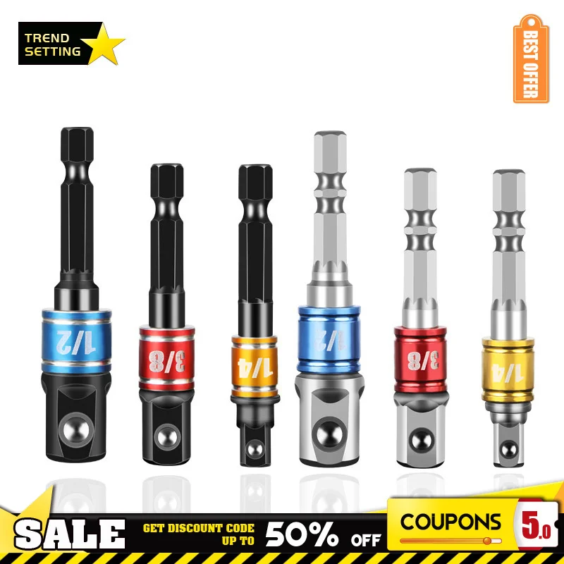 

Удлинитель для гнезда с шестигранной ручкой, универсальный, 1/2, 1/4, 3/8, 3 шт.