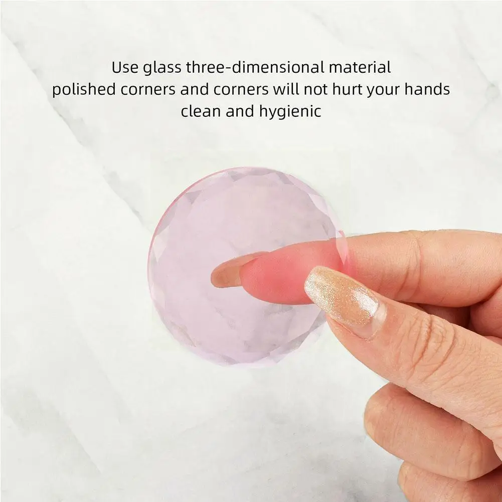 

Круглый Инструмент для наращивания ресниц из хрустального стекла, инструмент для наращивания из нефрита, цветной поддон, клейкий держатель...