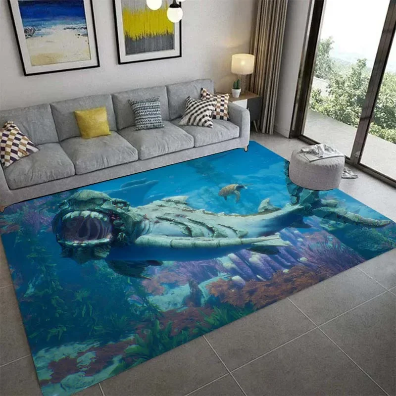 Ковер с 3D изображением акулы домашний декор для гостиной и спальни