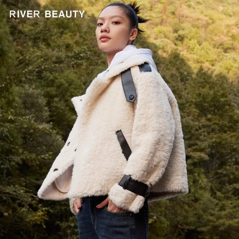 River Beau женская зимняя утолщенная плюшевая верхняя одежда модные короткие