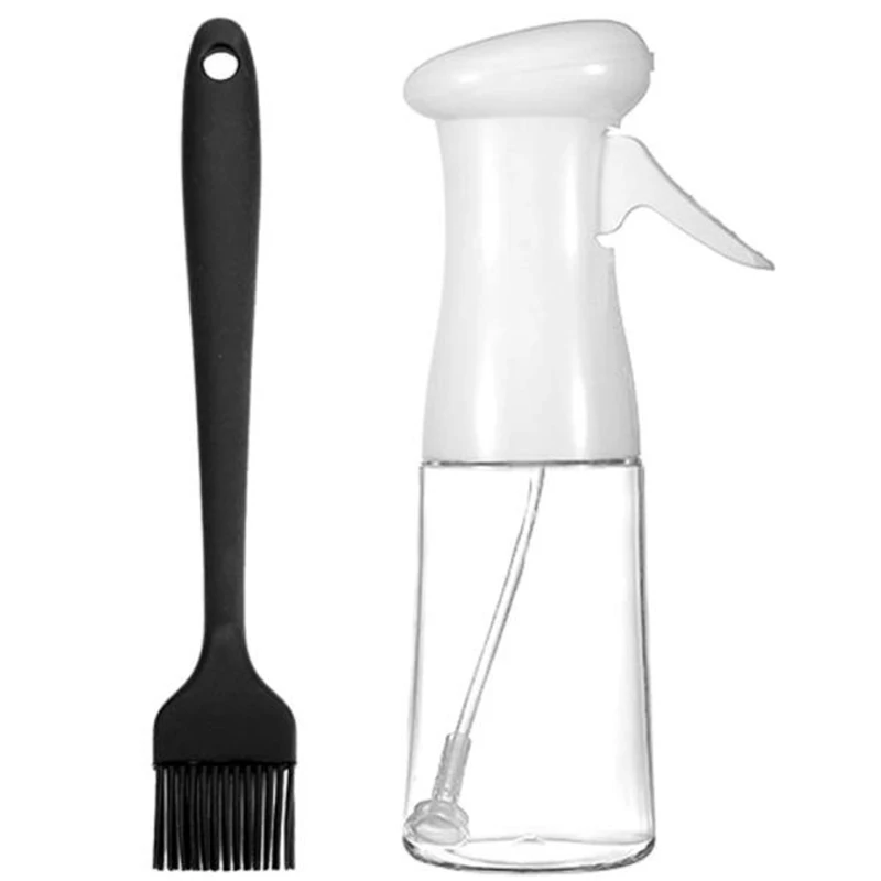 

Oil Sprayer Mister for Cooking , Kitchen BBQ Baking Spray, Olive Oil Sprayer Bottle with Cleaning Brush White