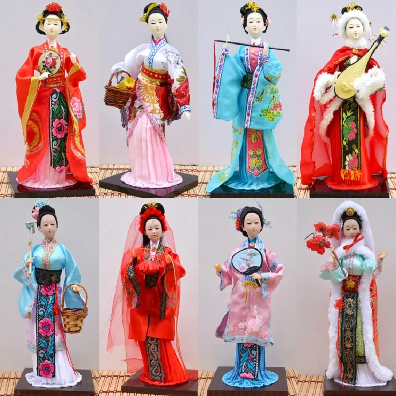 

Китайские шелковистые фигурки, старинная красивая женщина, 30 см, кукла, ремесло, украшение для дома, отеля, подарок