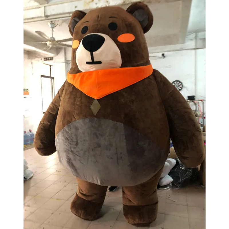 Костюм-талисман с толстым медведем надувной костюм мультяшной куклы ходящий