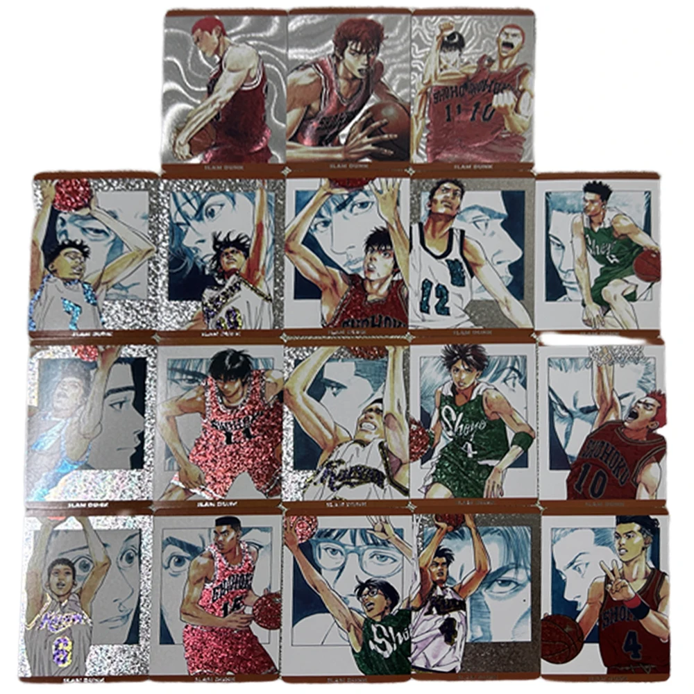 

New Slam Dunk Diy Refraction Flash Card Sakuragi Hanamichi Mitsui Hisashi Acg Anime Collectible Cards Games Toys Gifts 18Pcs/set