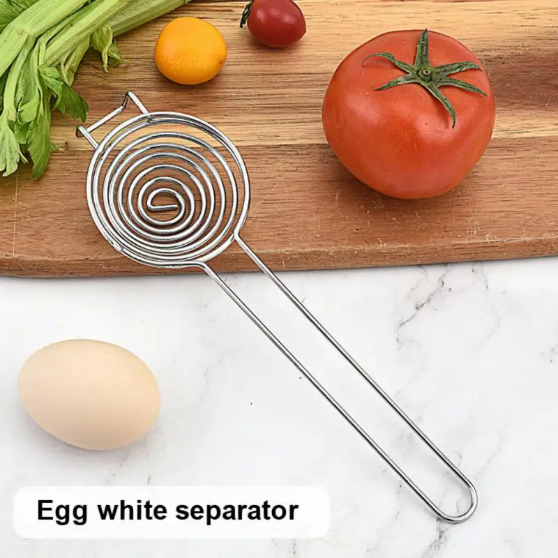 

1PC New Portable Spiral Stainless Steel Egg White Separator Egg Yolk Remover Divider With Long Handle Kitchen Tool Fast Delivery