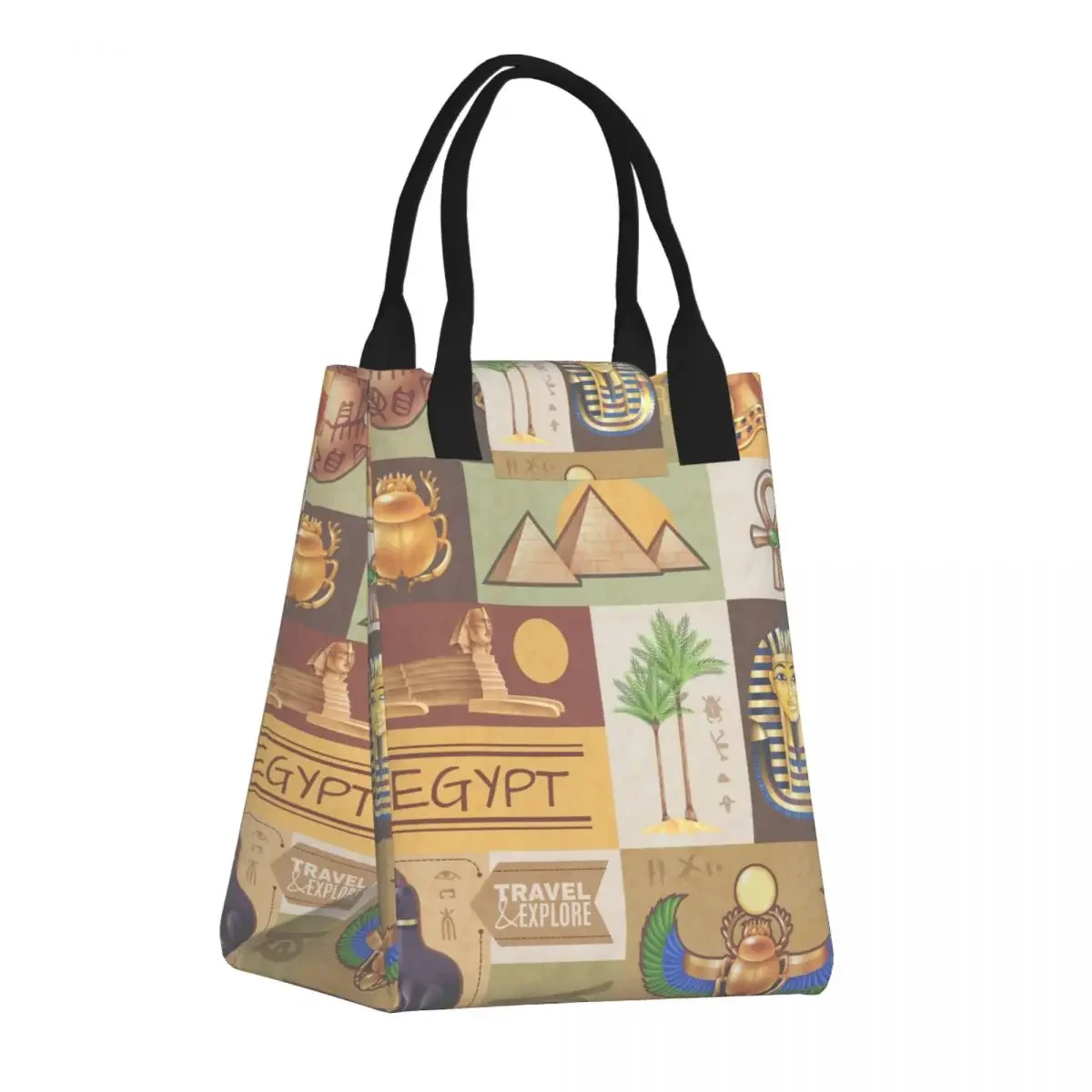 Многоразовый Герметичный пищевой пакет Египетский постер сумка для завтрака