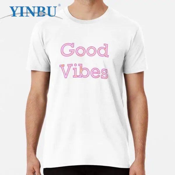 

Good vibes Print Men's t-shirt YINBU Brand High quality Graphic Tee