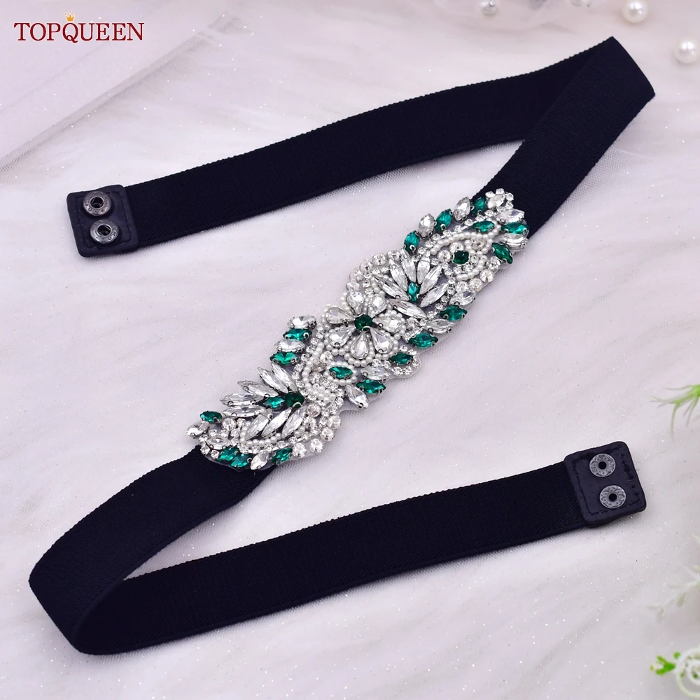 

TOPQUEEN S22, украшение для женской одежды, Синие стразы, аппликации для платьев, женские модные ремни Paty