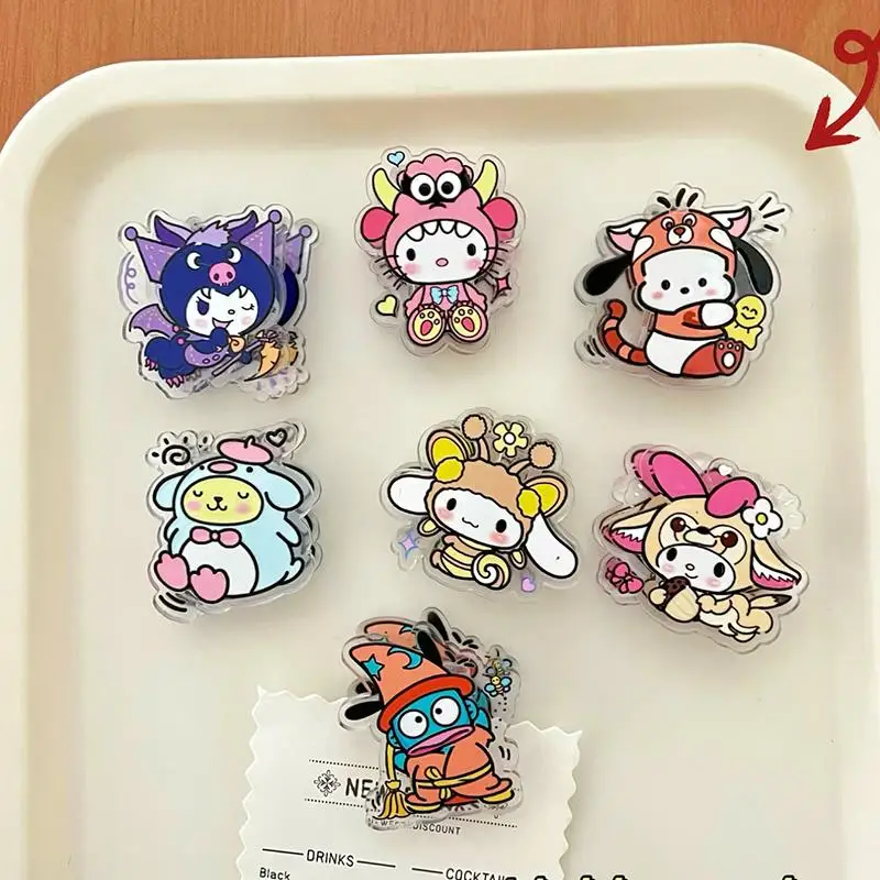 

Милый Sanrio Hellokitty Kuromi Mymelody Cinnamoroll погремушка pompurin зажим мультяшный девочка подарок на день рождения для детей