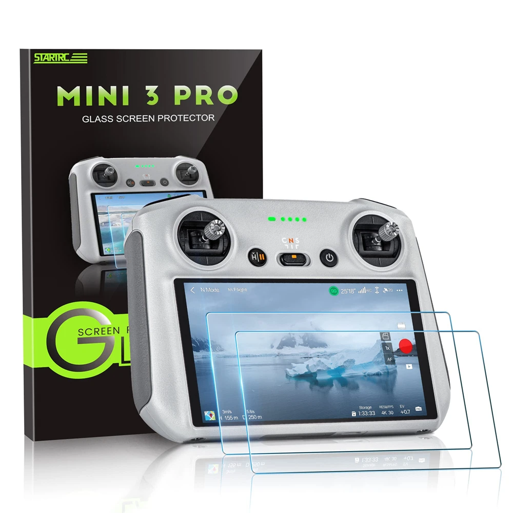 

UAV 2PACK Mavic 3 Pro RC Remote Controller Accessories HD Tempered Glass Screen Protector Film for DJI Mini 3 Pro AIR 2S