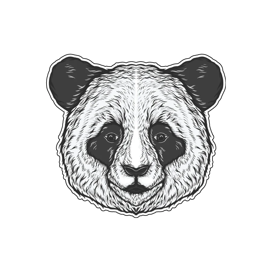 Наклейка Панда 15 0 x 13 7 см