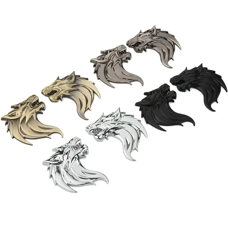 Металлическая наклейка на автомобиль с головой волка значок багажника эмблема