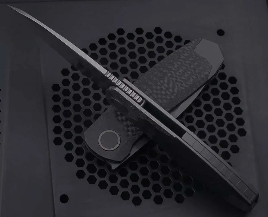 Фото Новый нож VENOM Weimang из стали M390 с титановой и карбоновой рукоятью для активного отдыха, кемпинга, охоты, кухни, выживания, EDC-инструмент №4