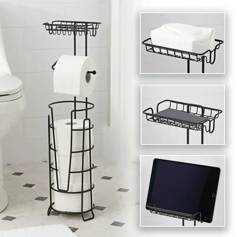 

Toilet Paper Holder with Large Top Shelf, Oil Rubbed Bronze