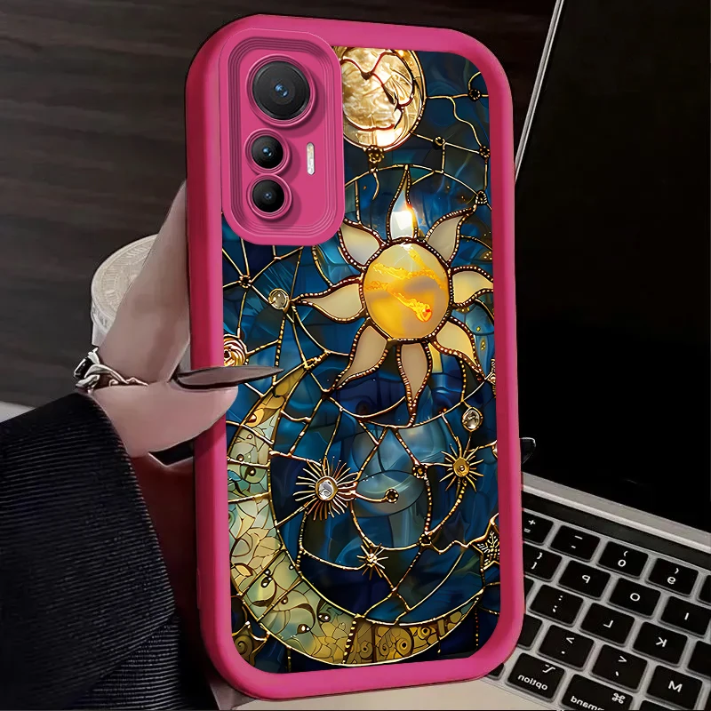 Фото Чехол со стеклянным узором Sun Moon для Xiaomi Poco X7 X6 X5 X3 NFC F7 F6 F5 F3 M7 M6 Pro 4G 5G Mi 12 11 Lite NE 5G 13T 12T 11T 14T Pro №1
