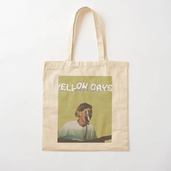 

Yellow Days Cotton Canvas Bag Fashion Unisex Handbag Printed Shopper Women Casual Reusable Designer Fabric Ladies Foldable Tote