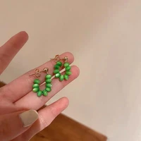 2022 new creative green opals string gold metal earrings party womens luxury jewelry wedding unusual accessory for girl%e2%80%99s gift